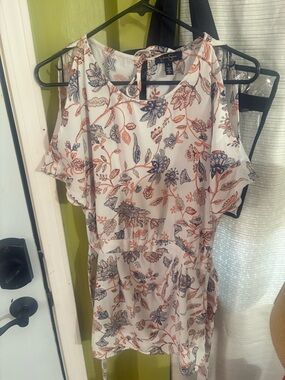 Floral Cold-Shoulder Tie-Back Romper
